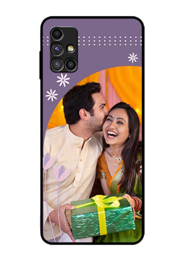 Galaxy M51 Custom Glass Mobile Case  - Lavender flowers design 