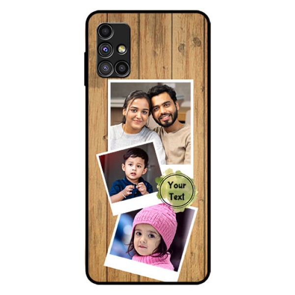Galaxy M51 Custom Glass Phone Case  - Wooden Texture Design