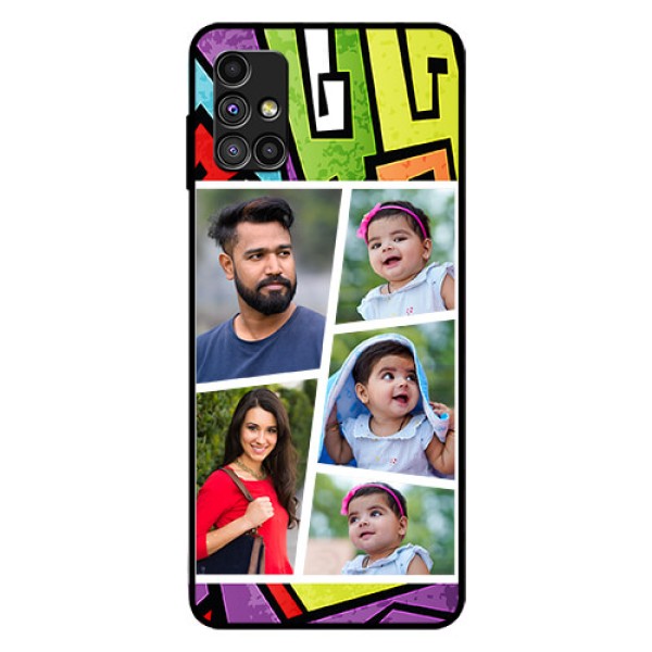 Galaxy M51 Custom Glass Phone Case - Graffiti pattern Design Galaxy M51 Custom Glass Phone Case - Graffiti pattern Design