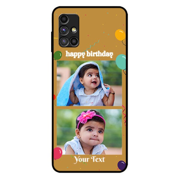 Galaxy M51 Personalized Glass Phone Case  - Image Holder with Birthday Celebrations Design
