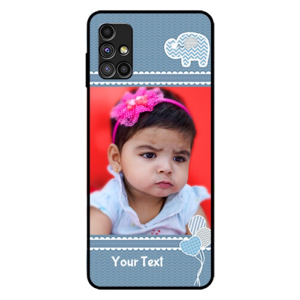 Galaxy M51 Photo Printing on Glass Case  - with Kids Pattern Design