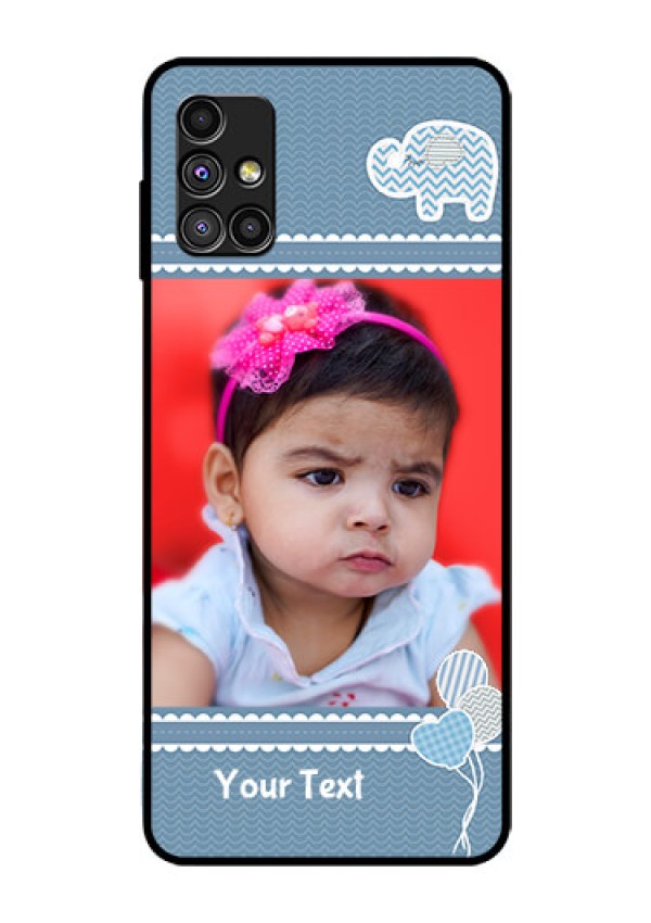 Galaxy M51 Photo Printing on Glass Case  - with Kids Pattern Design