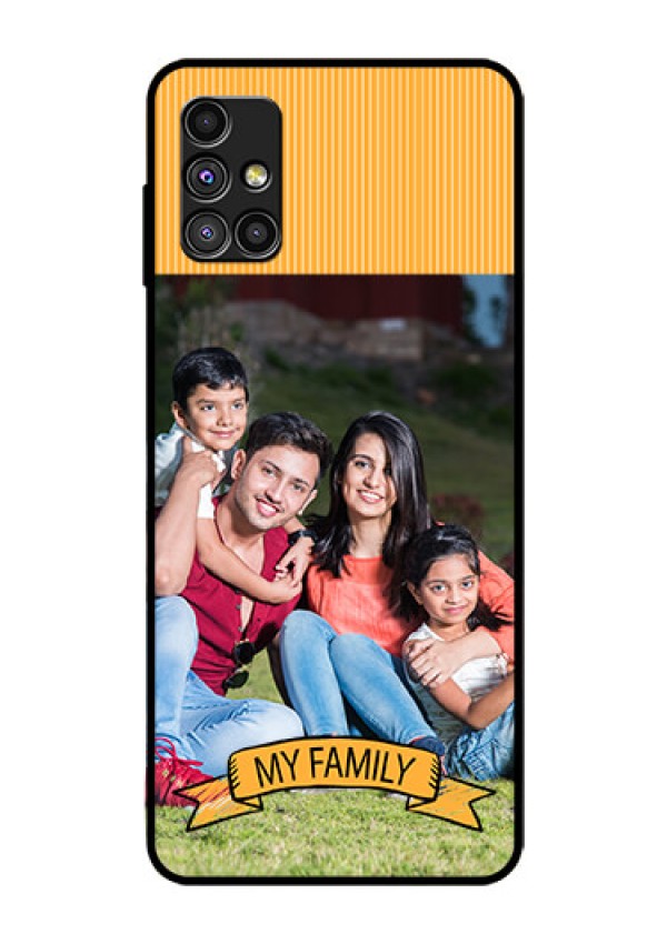 Galaxy M51 Custom Glass Phone Case  - My Family Design