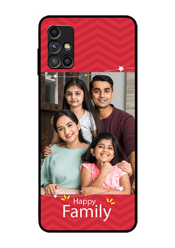 Galaxy M51 Personalized Glass Phone Case  - Happy Family Design