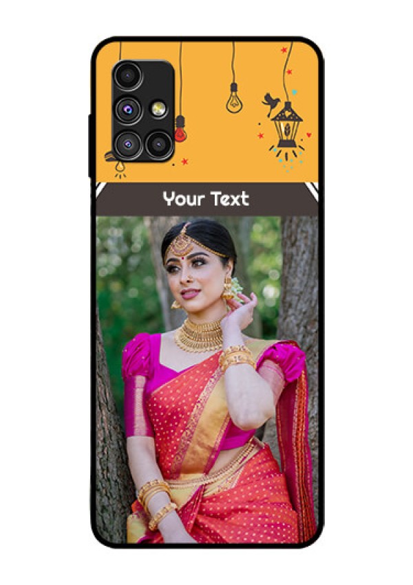 Galaxy M51 Custom Glass Mobile Case  - with Family Picture and Icons 