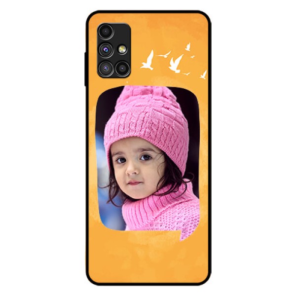 Galaxy M51 Personalized Glass Phone Case - Water Color Design with Bird Icons Galaxy M51 Personalized Glass Phone Case - Water Color Design with Bird Icons
