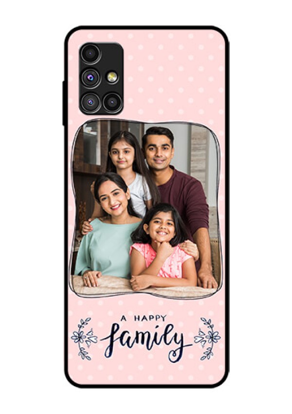 Galaxy M51 Custom Glass Phone Case  - Family with Dots Design
