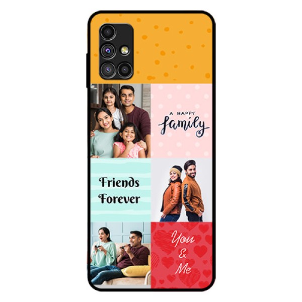Galaxy M51 Personalized Glass Phone Case  - Images with Quotes Design