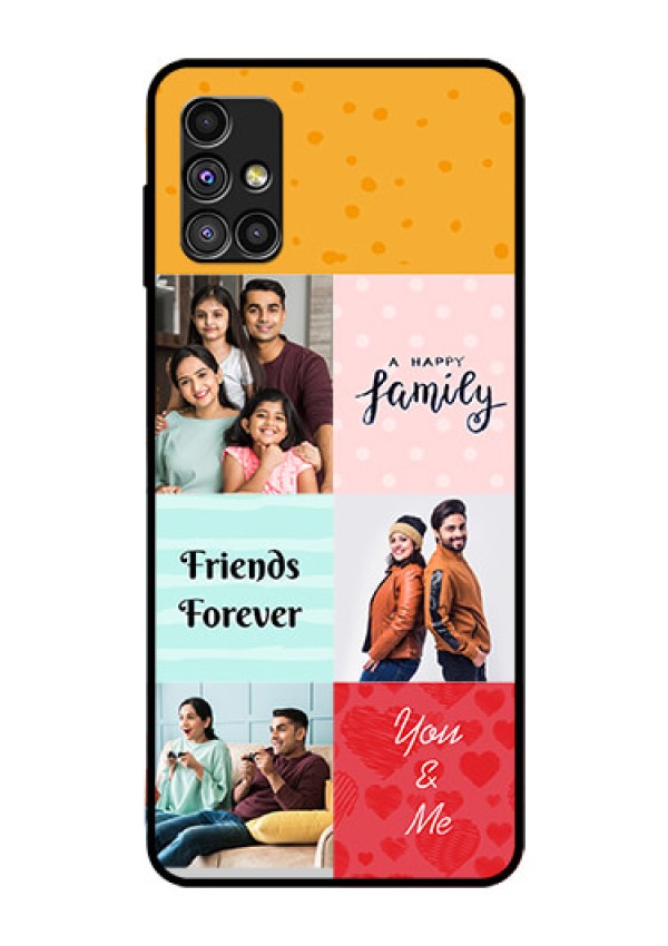 Galaxy M51 Personalized Glass Phone Case  - Images with Quotes Design