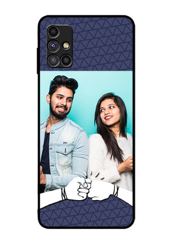 Galaxy M51 Photo Printing on Glass Case  - with Best Friends Design  