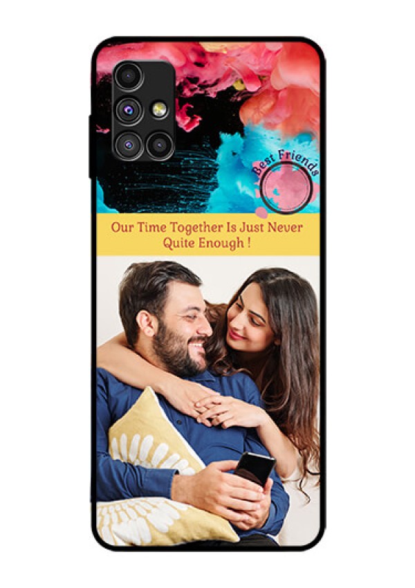 Galaxy M51 Custom Glass Mobile Case  - Quote with Acrylic Painting Design