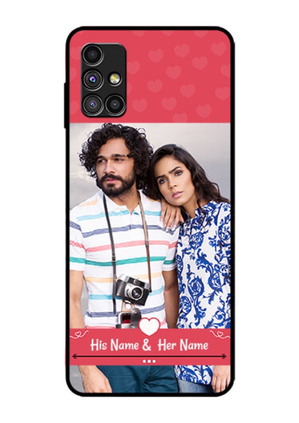 Galaxy M51 Photo Printing on Glass Case  - Simple Love Design