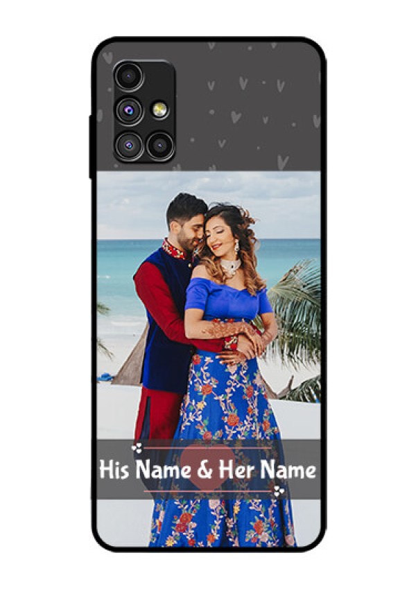 Galaxy M51 Custom Glass Mobile Case  - Buy Love Design with Photo Online