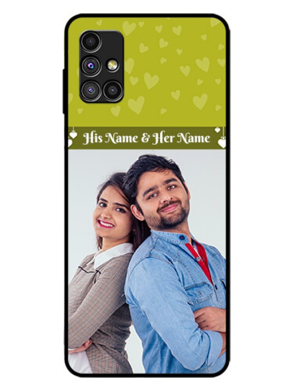 Custom Galaxy M51 Custom Glass Phone Case  - You & Me Heart Design