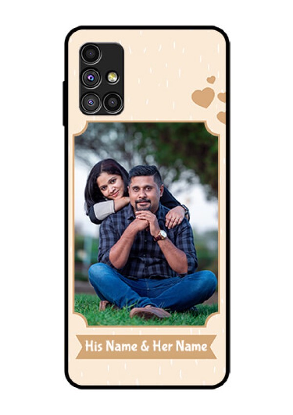 Galaxy M51 Custom Glass Phone Case  - with confetti love design 