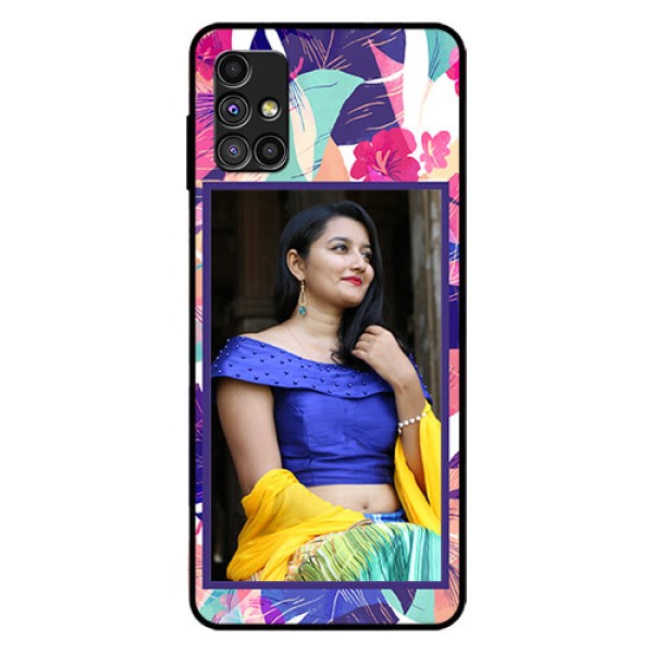 Galaxy M51 Custom Glass Mobile Case - Abstract Floral Design Galaxy M51 Custom Glass Mobile Case - Abstract Floral Design