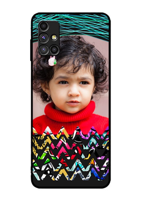 Galaxy M51 Personalized Glass Phone Case  - Neon Abstract Design