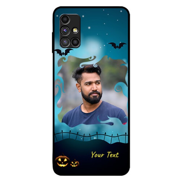Galaxy M51 Custom Glass Phone Case - Halloween frame design Galaxy M51 Custom Glass Phone Case - Halloween frame design
