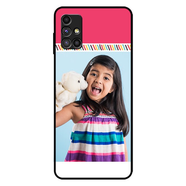 Galaxy M51 Personalized Glass Phone Case  - Line art design