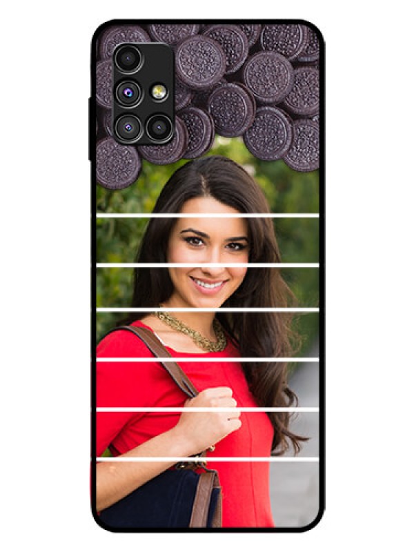 Custom Galaxy M51 Custom Glass Phone Case  - with Oreo Biscuit Design