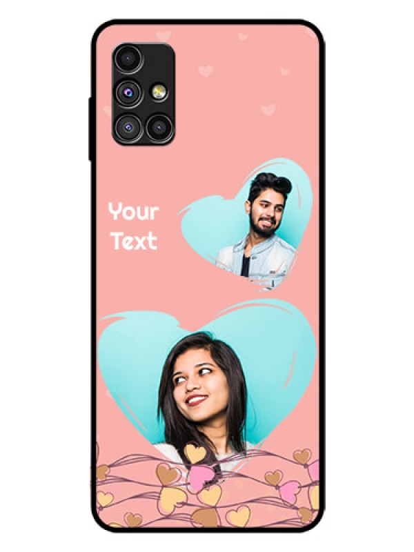 Custom Galaxy M51 Custom Glass Mobile Case  - Love Doodle Design