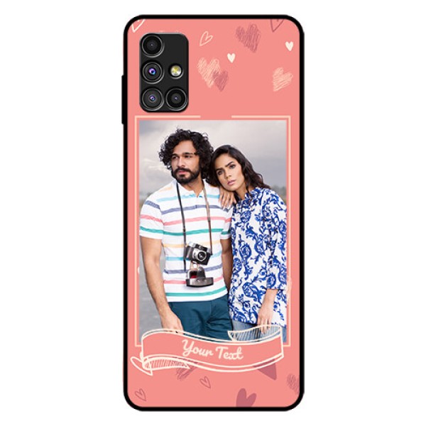 Galaxy M51 Custom Glass Phone Case  - Love doodle art Design