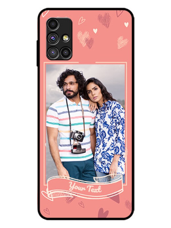 Custom Galaxy M51 Custom Glass Phone Case  - Love doodle art Design