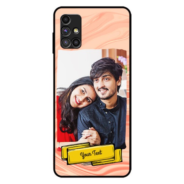 Galaxy M51 Personalized Glass Phone Case  - Marble Texture Design