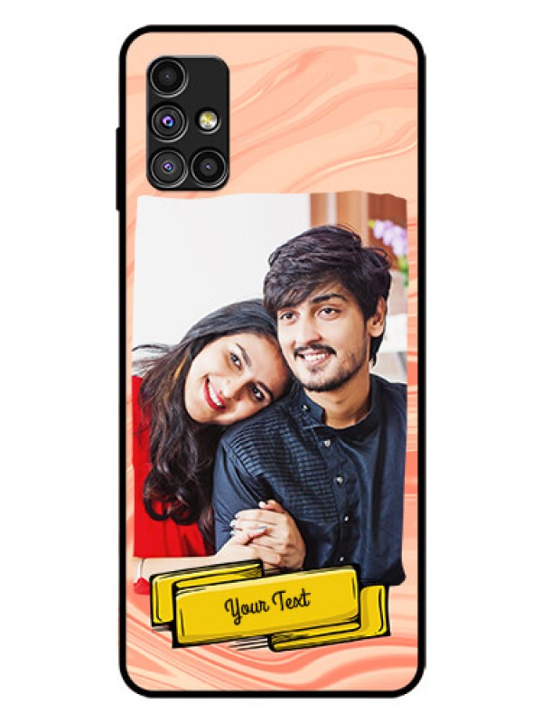 Custom Galaxy M51 Personalized Glass Phone Case  - Marble Texture Design