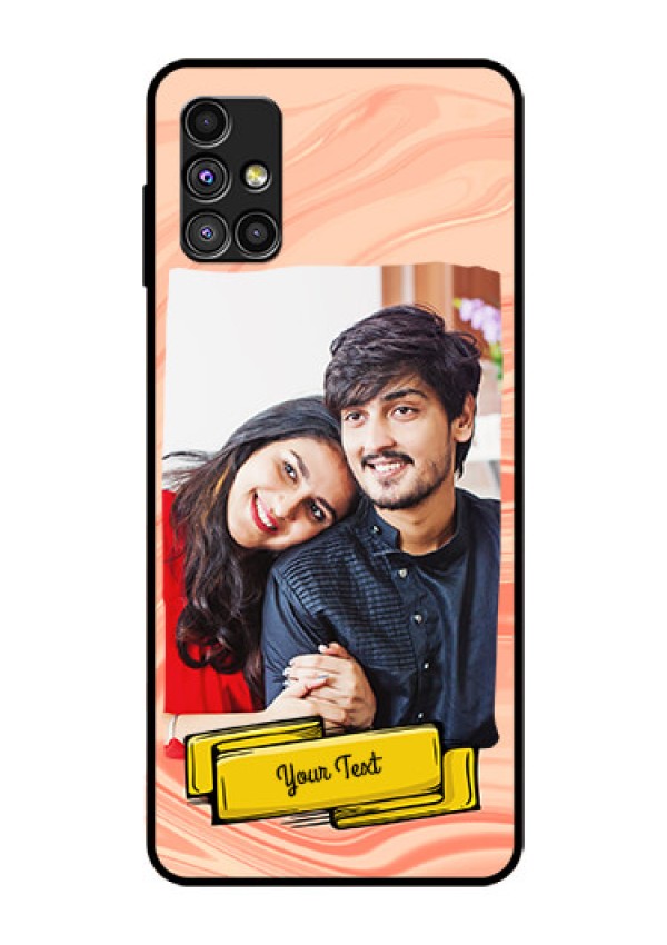 Galaxy M51 Personalized Glass Phone Case  - Marble Texture Design