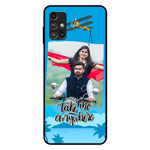 Galaxy M51 Custom Glass Mobile Case  - Traveller Design 