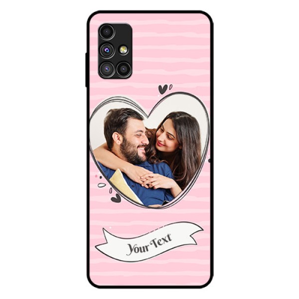 Galaxy M51 Custom Glass Phone Case  - Vintage Heart Design