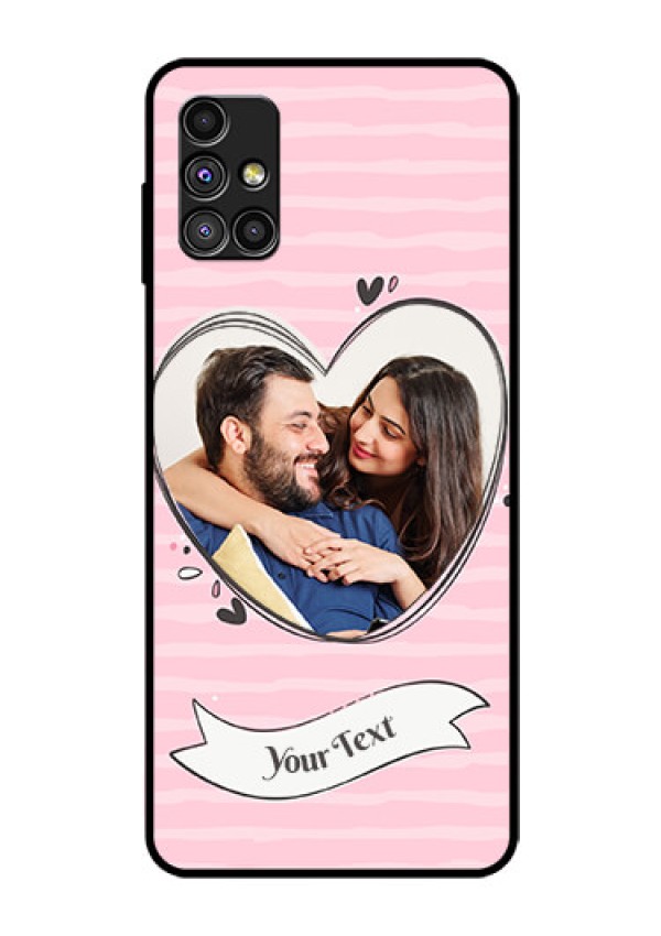 Galaxy M51 Custom Glass Phone Case  - Vintage Heart Design