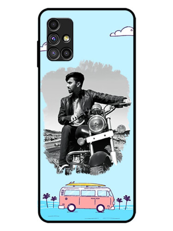 Custom Galaxy M51 Photo Printing on Glass Case  - Travel & Adventure Design