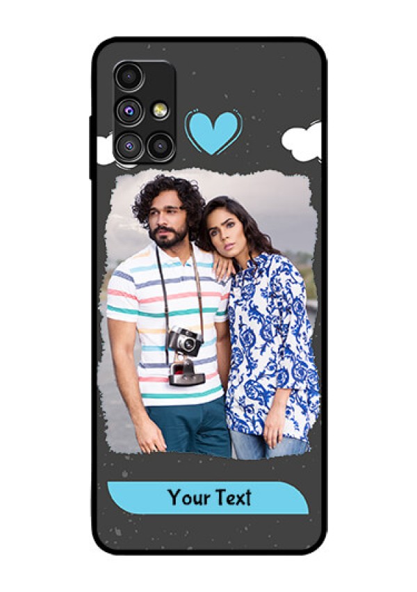 Galaxy M51 Custom Glass Phone Case  - Splashes with love doodles Design