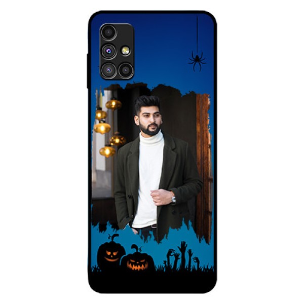 Galaxy M51 Photo Printing on Glass Case - with pro Halloween design Galaxy M51 Photo Printing on Glass Case - with pro Halloween design