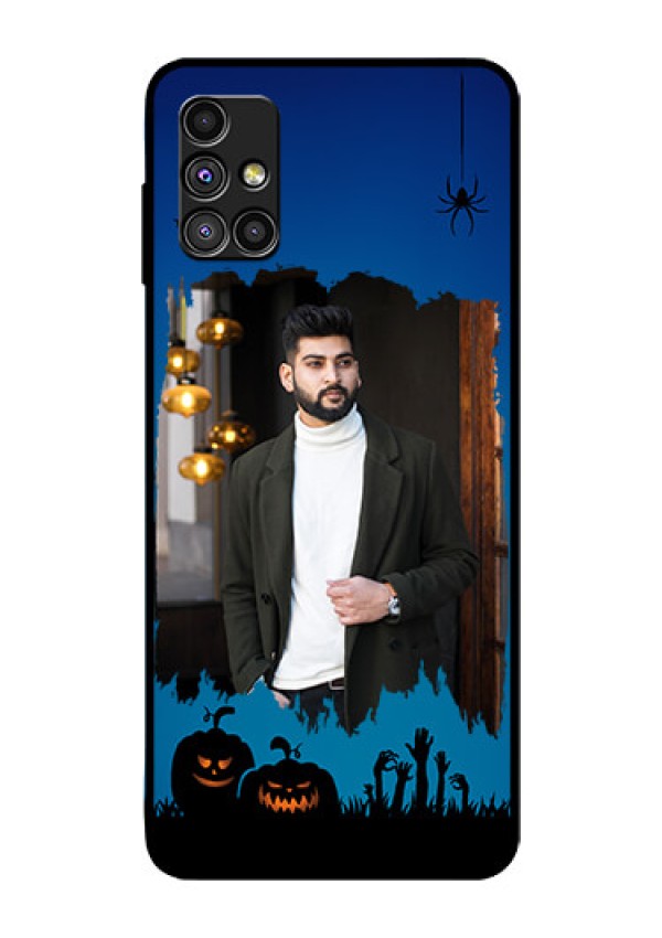 Galaxy M51 Photo Printing on Glass Case  - with pro Halloween design 