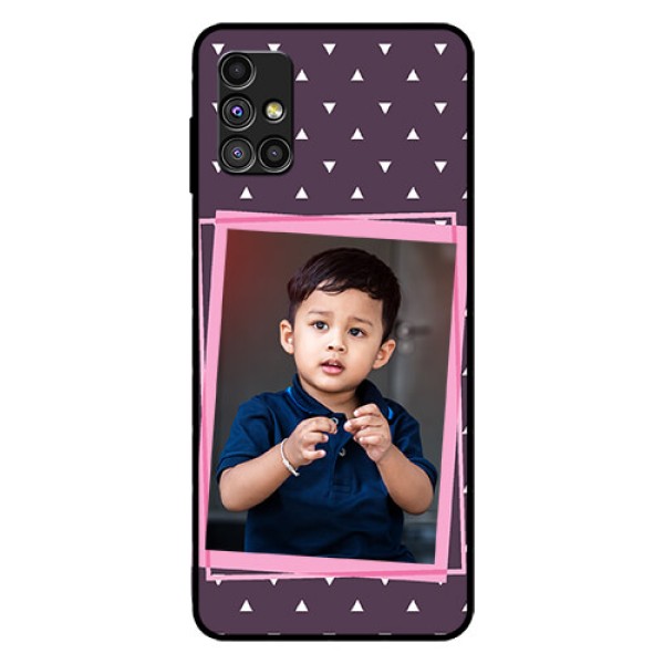 Galaxy M51 Custom Glass Mobile Case - Triangle Pattern Dotted Design Galaxy M51 Custom Glass Mobile Case - Triangle Pattern Dotted Design