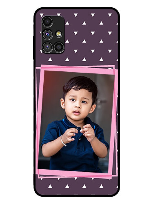 Custom Galaxy M51 Custom Glass Mobile Case  - Triangle Pattern Dotted Design
