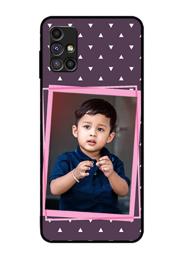 Galaxy M51 Custom Glass Mobile Case  - Triangle Pattern Dotted Design