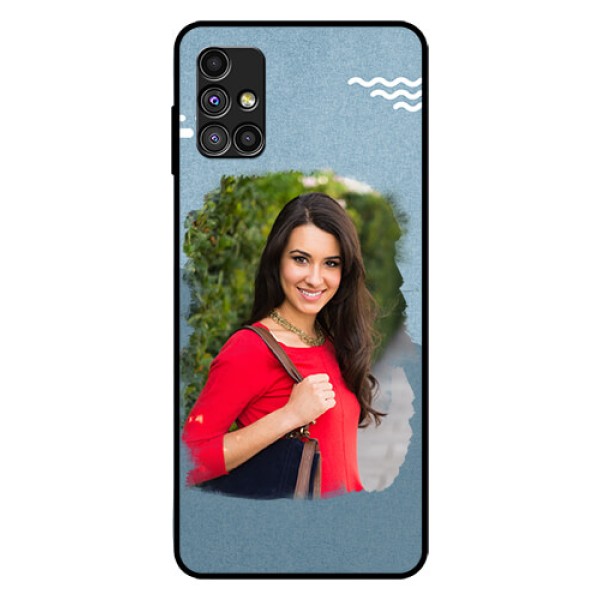 Galaxy M51 Custom Glass Mobile Case  - Grunge Line Art Design