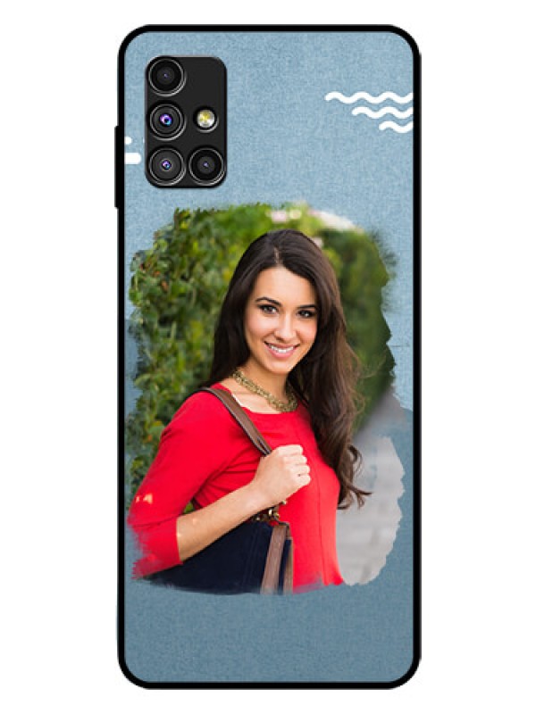 Custom Galaxy M51 Custom Glass Mobile Case  - Grunge Line Art Design