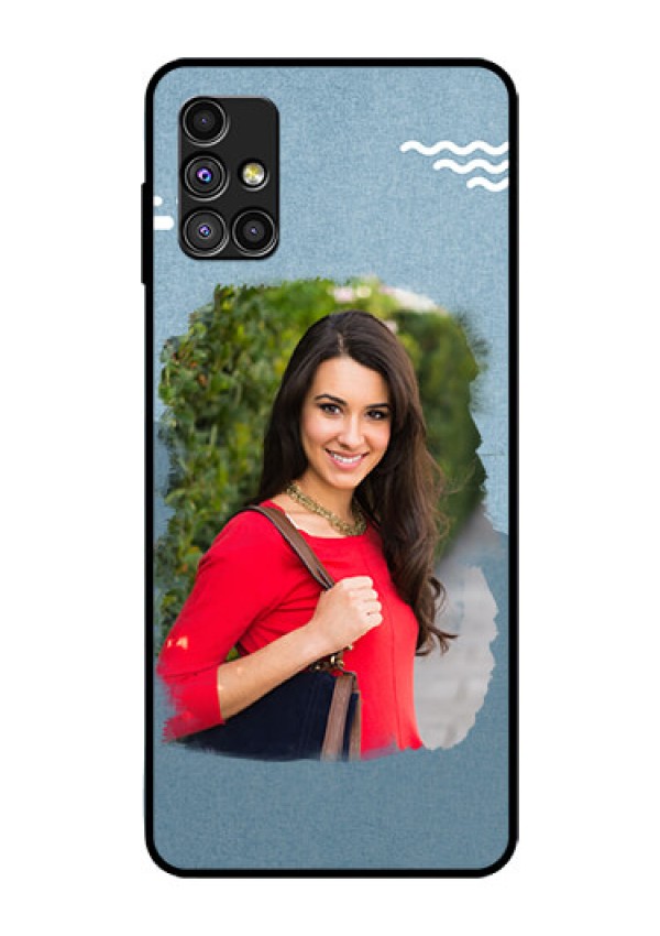 Galaxy M51 Custom Glass Mobile Case  - Grunge Line Art Design
