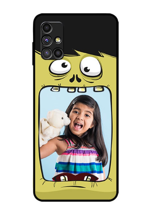 Galaxy M51 Personalized Glass Phone Case  - Cartoon monster back case Design