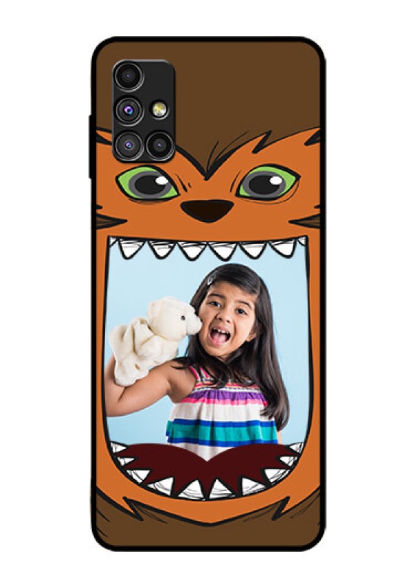Galaxy M51 Photo Printing on Glass Case  - Owl Monster Back Case Design