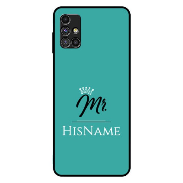 Galaxy M51 Custom Glass Phone Case Mr with Name Galaxy M51 Custom Glass Phone Case Mr with Name