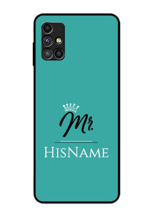 Galaxy M51 Custom Glass Phone Case Mr with Name