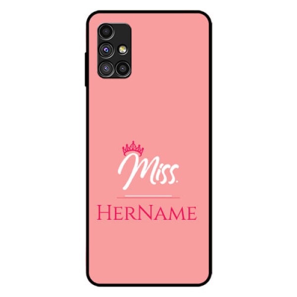 Galaxy M51 Custom Glass Phone Case Mrs with Name