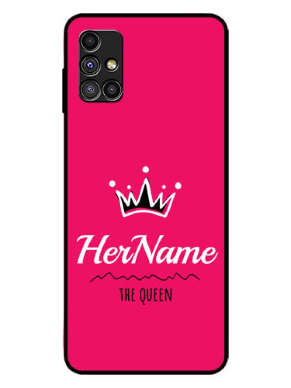 Custom Galaxy M51 Glass Phone Case Queen with Name