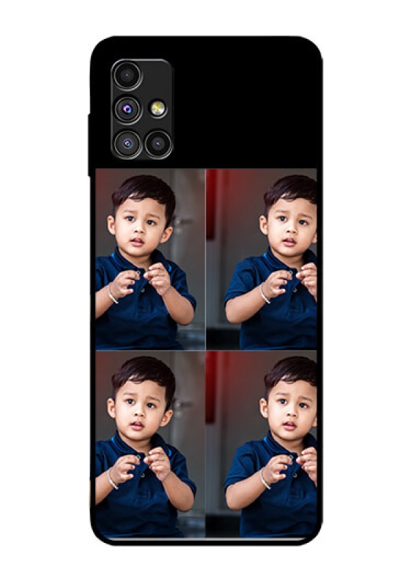 Galaxy M51 4 Image Holder on Glass Mobile Cover